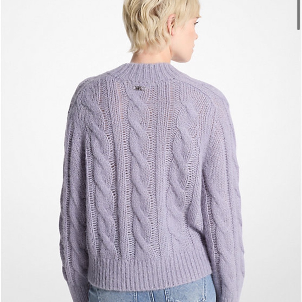 Like new Michael Kors Alpaca cable knit sweater lavender purple - Picture 2 of 2